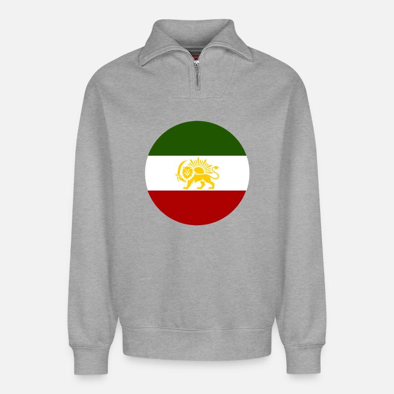 Freies Iran - Relaxed Unisex Organic Half Zip Sweatshirt – von SPREAD - Grau meliert