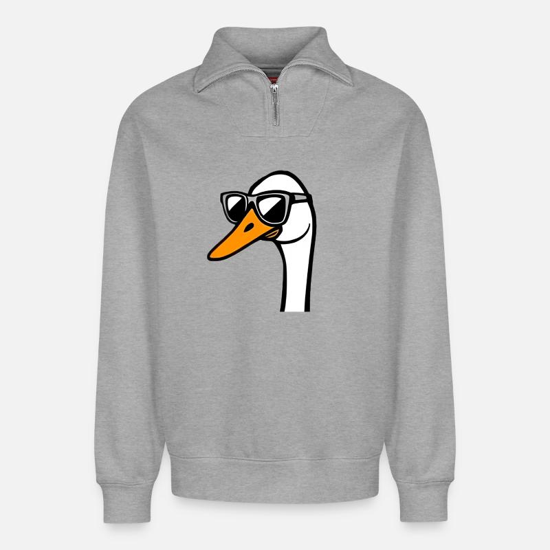 Goose - Relaxed Unisex Organic Half Zip Sweatshirt – by SPREAD - heather grey