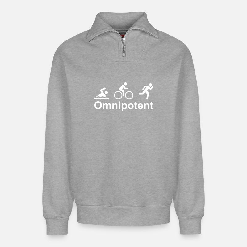 Omnipotent - Relaxed Unisex Organic Half Zip Sweatshirt – von SPREAD - Grau meliert