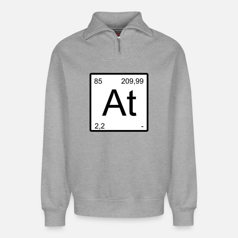 Astat-Elementtile Print - Relaxed Unisex Organic Half Zip Sweatshirt – von SPREAD - Grau meliert