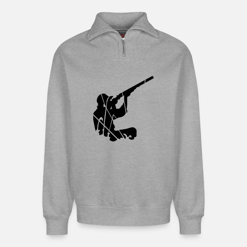 Hunter - Relaxed Unisex Organic Half Zip Sweatshirt – by SPREAD - heather grey