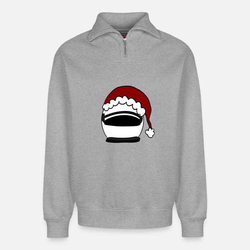  helm - Relaxed Unisex Organic Half Zip Sweatshirt – von SPREAD - Grau meliert