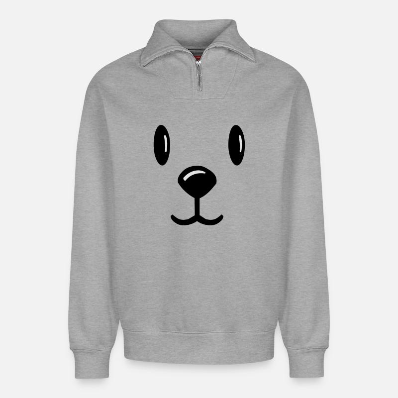 teddybär teddy bärchen teddy bear - Relaxed Unisex Organic Half Zip Sweatshirt – von SPREAD - Grau meliert