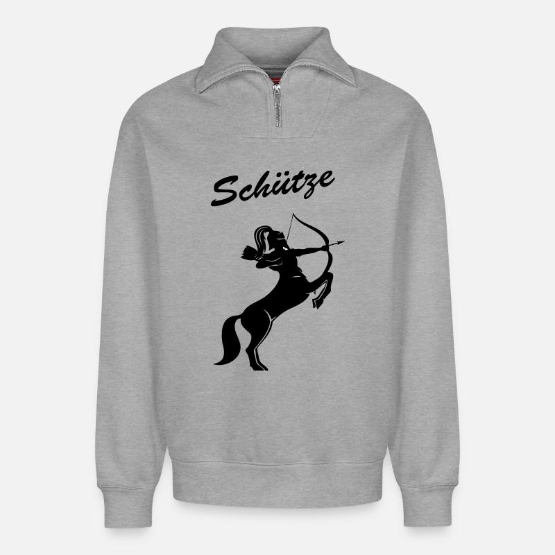 Sagittarius - Relaxed Unisex Organic Half Zip Sweatshirt – by SPREAD - heather grey