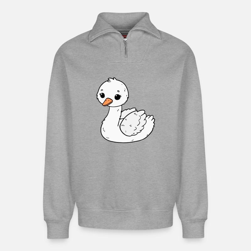 Swan - Relaxed Unisex Organic Half Zip Sweatshirt – by SPREAD - heather grey