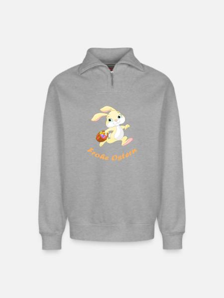 Easter - Relaxed Unisex Organic Half Zip Sweatshirt – by SPREAD - heather grey