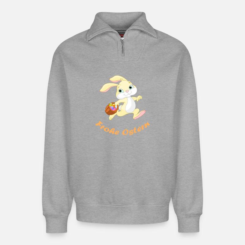 Easter - Relaxed Unisex Organic Half Zip Sweatshirt – by SPREAD - heather grey
