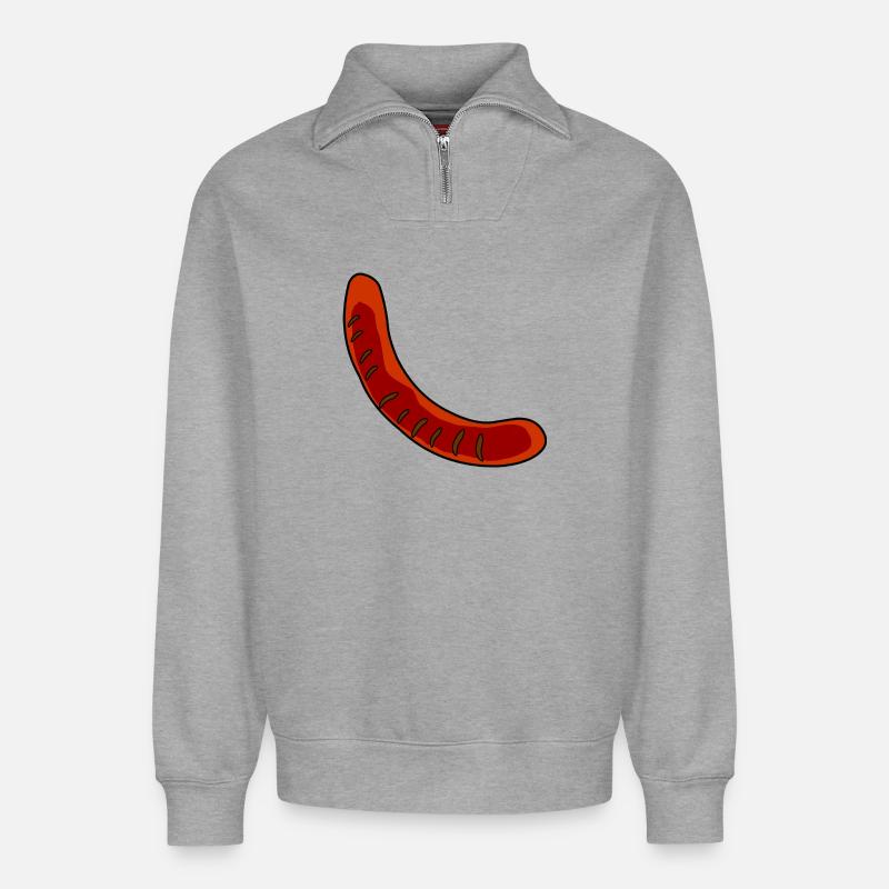 Sausage or bratwurst - Relaxed Unisex Organic Half Zip Sweatshirt – by SPREAD - heather grey