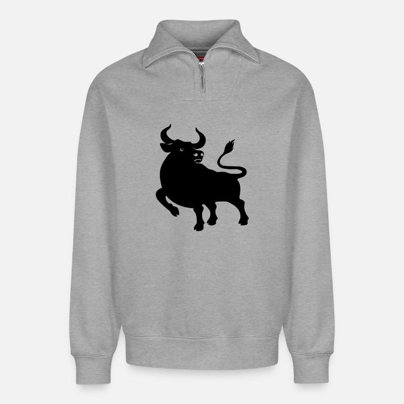 Os Schattenfigur - Relaxed Unisex Organic Half Zip Sweatshirt – von SPREAD - Grau meliert