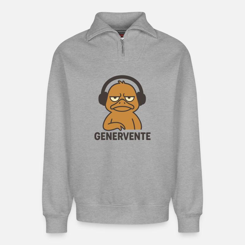 Genervente - Relaxed Unisex Organic Half Zip Sweatshirt – von SPREAD - Grau meliert