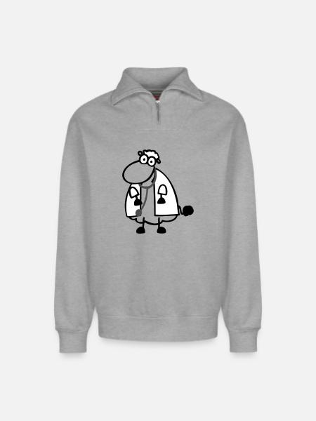 Doctor's Sheep - Relaxed Unisex Organic Half Zip Sweatshirt – by SPREAD - heather grey