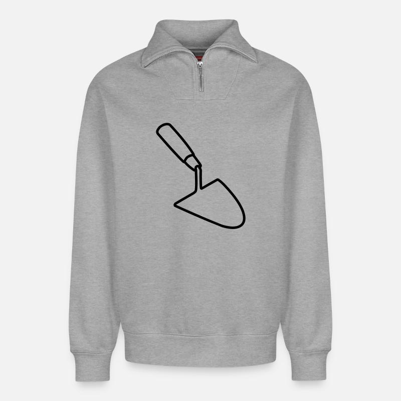Maurerkelle - Relaxed Unisex Organic Half Zip Sweatshirt – von SPREAD - Grau meliert