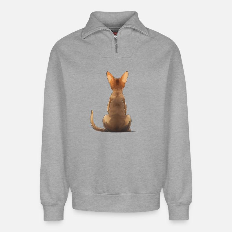 Abessinisch - Relaxed Unisex Organic Half Zip Sweatshirt – von SPREAD - Grau meliert
