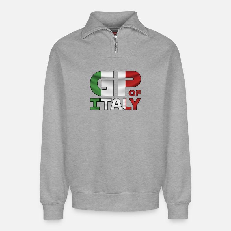 italy_gp - Relaxed Unisex Organic Half Zip Sweatshirt – von SPREAD - Grau meliert