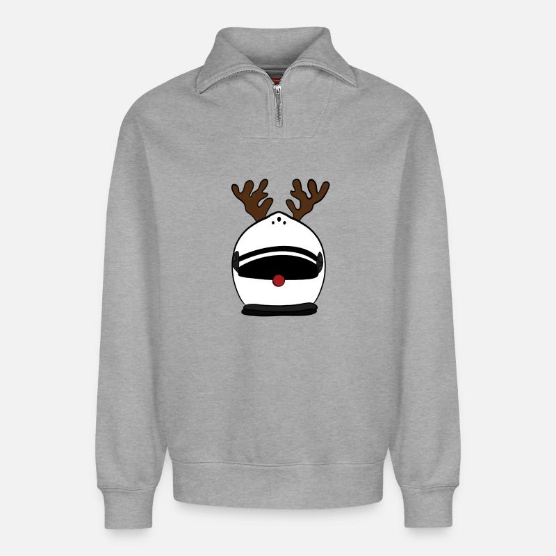 Helm w - Relaxed Unisex Organic Half Zip Sweatshirt – von SPREAD - Grau meliert