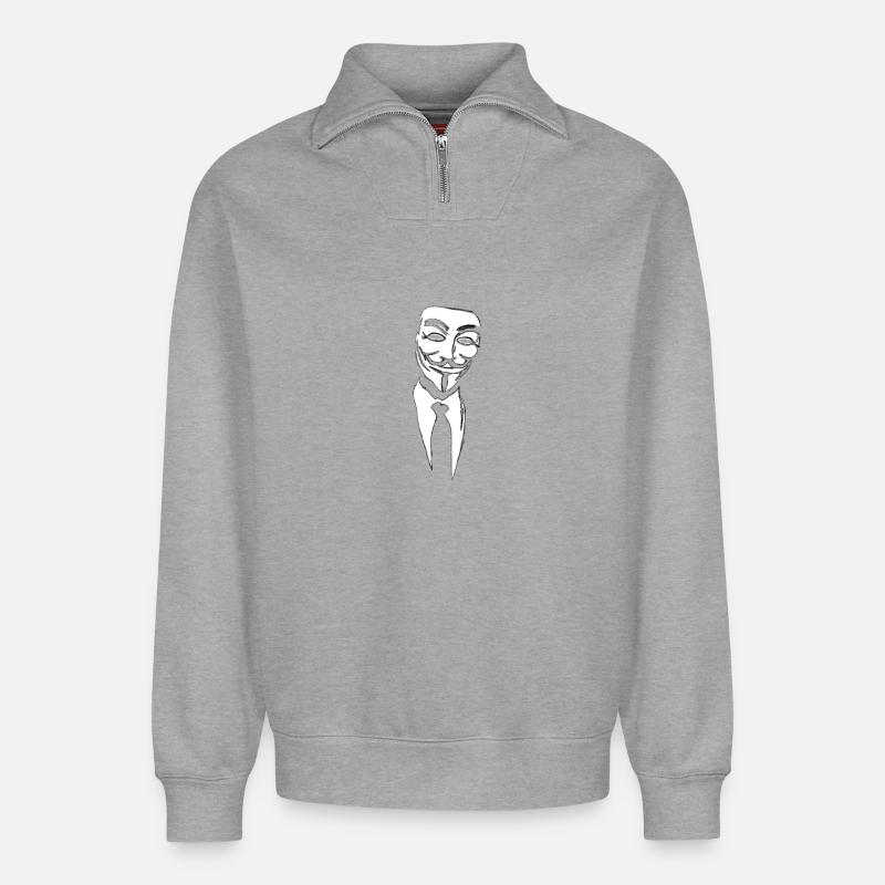 Anonymous - Relaxed Unisex Organic Half Zip Sweatshirt – by SPREAD - heather grey