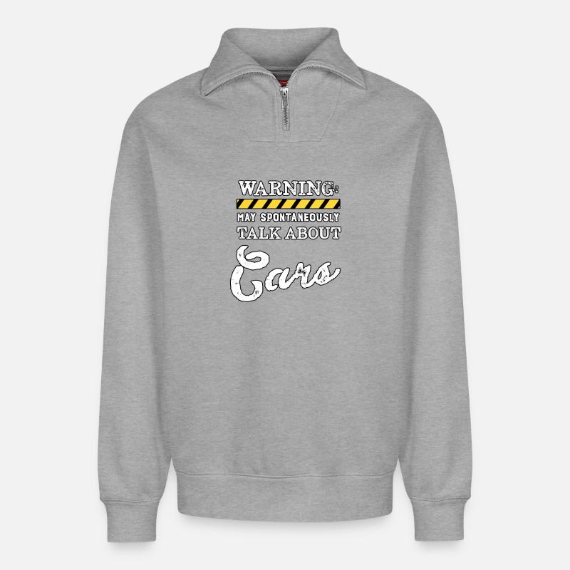 Auto - Relaxed Unisex Organic Half Zip Sweatshirt – von SPREAD - Grau meliert