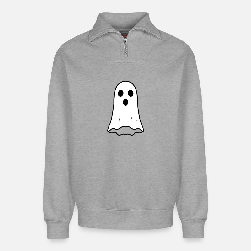 Geist - Sweat unisexe décontracté en coton biologique à demi-zip – de SPREAD - gris chiné