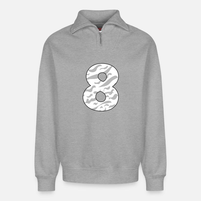 8 - Sweat unisexe décontracté en coton biologique à demi-zip – de SPREAD - gris chiné