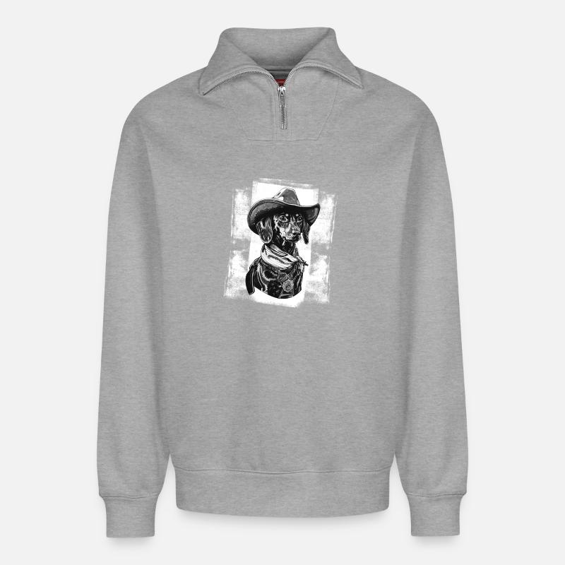 Shérif Jamnik - Sweat unisexe décontracté en coton biologique à demi-zip – de SPREAD - gris chiné