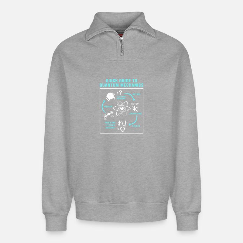 Quantum Physics Quantum Physics Quantum Leap - Relaxed Unisex Organic Half Zip Sweatshirt – by SPREAD - heather grey