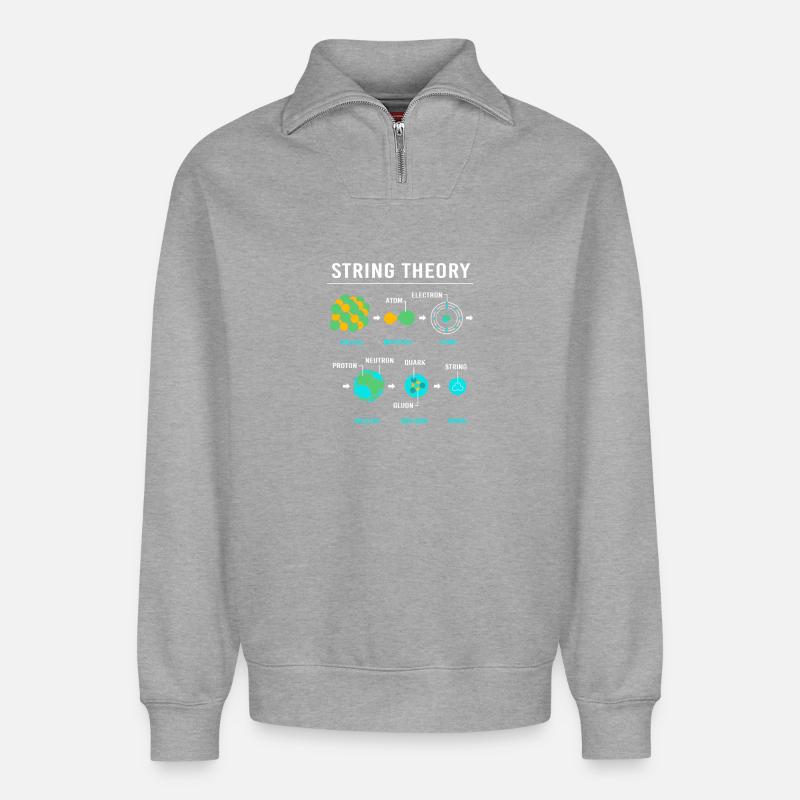 Quantenphysik Quanten Physik Quantensprung - Relaxed Unisex Organic Half Zip Sweatshirt – von SPREAD - Grau meliert