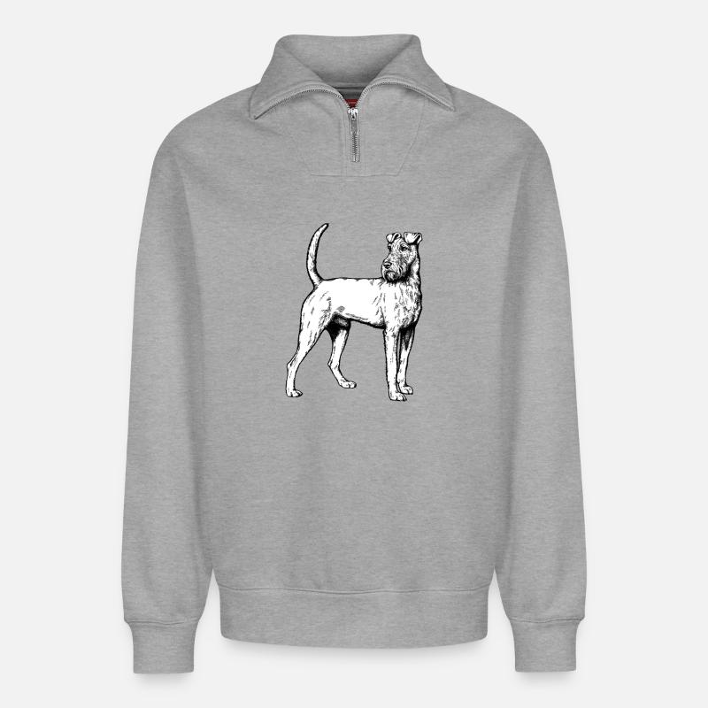 Irish Terrier Mailo 2023 sw - Relaxed Unisex Organic Half Zip Sweatshirt – von SPREAD - Grau meliert