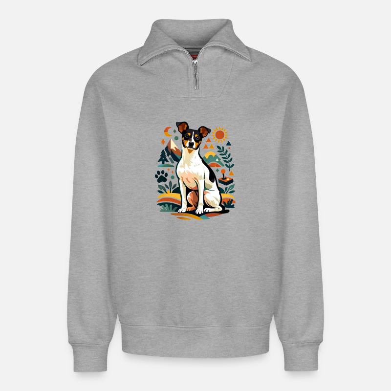 Bodeguero Folk Style - Relaxed Unisex Organic Half Zip Sweatshirt – von SPREAD - Grau meliert