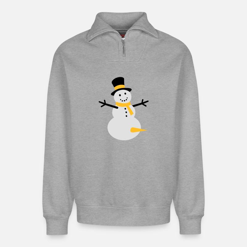 snow fun - Relaxed Unisex Organic Half Zip Sweatshirt – von SPREAD - Grau meliert