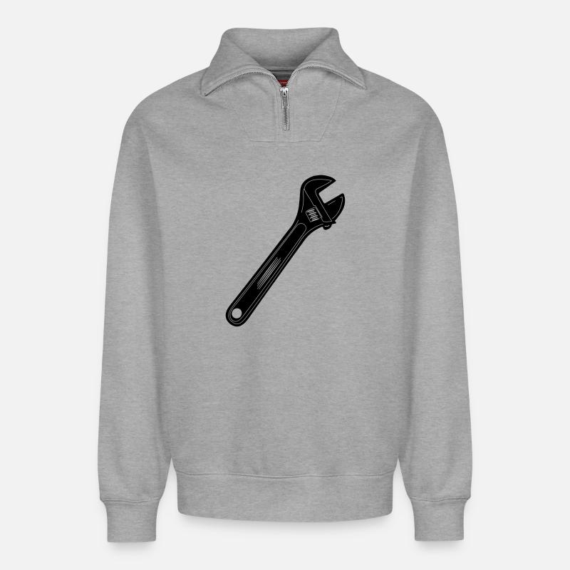 Tool pliers - Relaxed Unisex Organic Half Zip Sweatshirt – by SPREAD - heather grey
