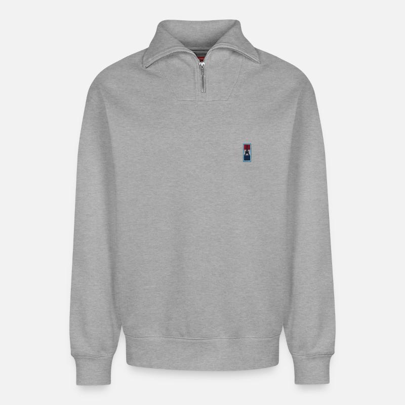 Paris - Relaxed Unisex Organic Half Zip Sweatshirt – von SPREAD - Grau meliert