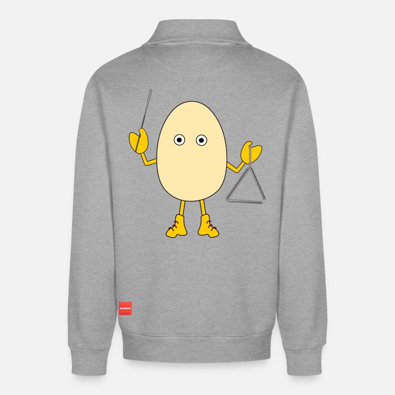Triangle Egghead - Relaxed Unisex Organic Half Zip Sweatshirt – by SPREAD - heather grey