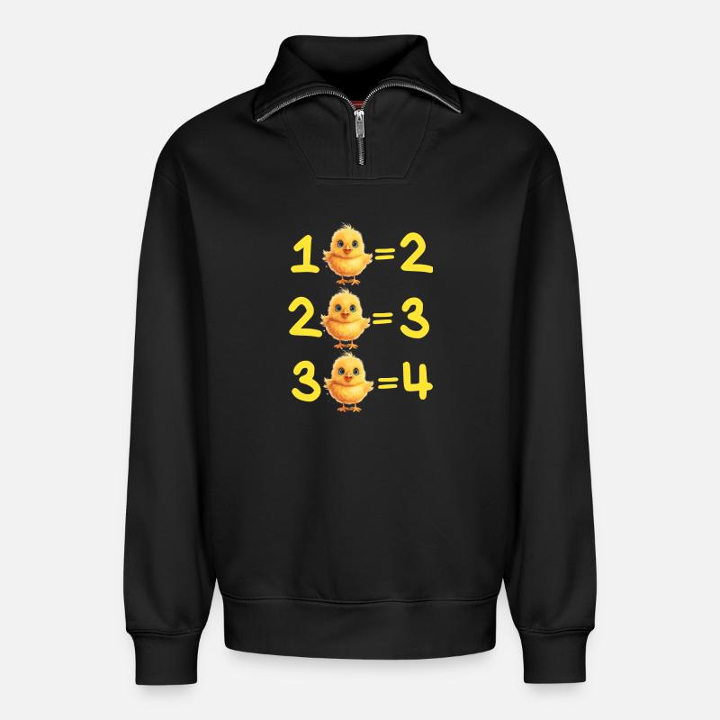 Mathematics, math, addition - Relaxed Unisex Organic Half Zip Sweatshirt – by SPREAD - black