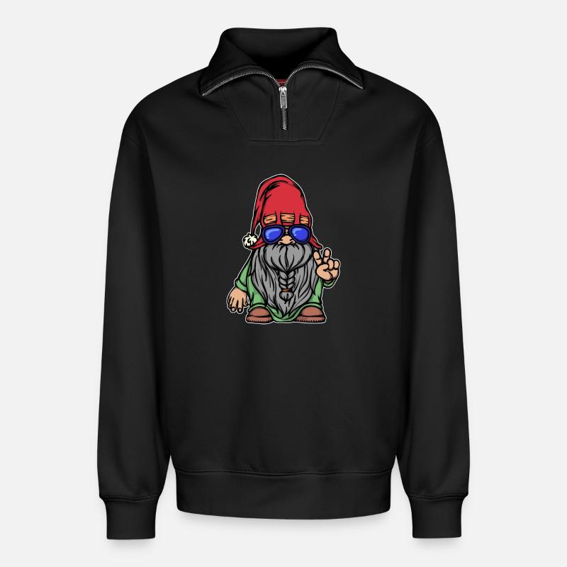 Bartfrisur Bart Bartwuchs Männlichkeit Bartträger - Relaxed Unisex Organic Half Zip Sweatshirt – von SPREAD - Schwarz