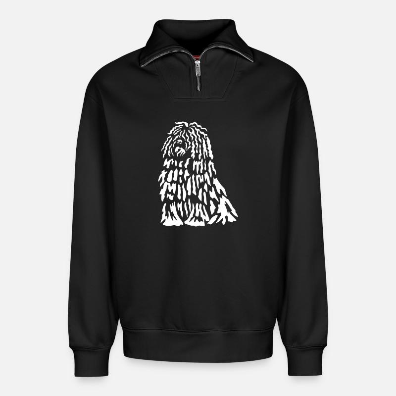 Puli "Black Edition" - Relaxed Unisex Organic Half Zip Sweatshirt – von SPREAD - Schwarz