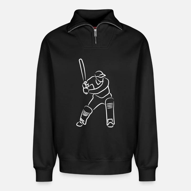 Cricket Junge - Relaxed Unisex Organic Half Zip Sweatshirt – von SPREAD - Schwarz