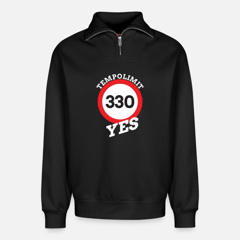Tempolimit, Speed limit Autobahn - Relaxed Unisex Organic Half Zip Sweatshirt – von SPREAD - Schwarz