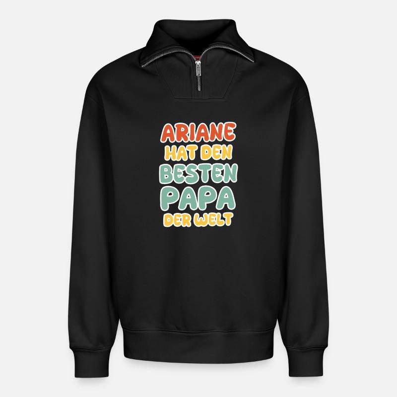 Bébé Ariane - Sweat unisexe décontracté en coton biologique à demi-zip – de SPREAD - noir