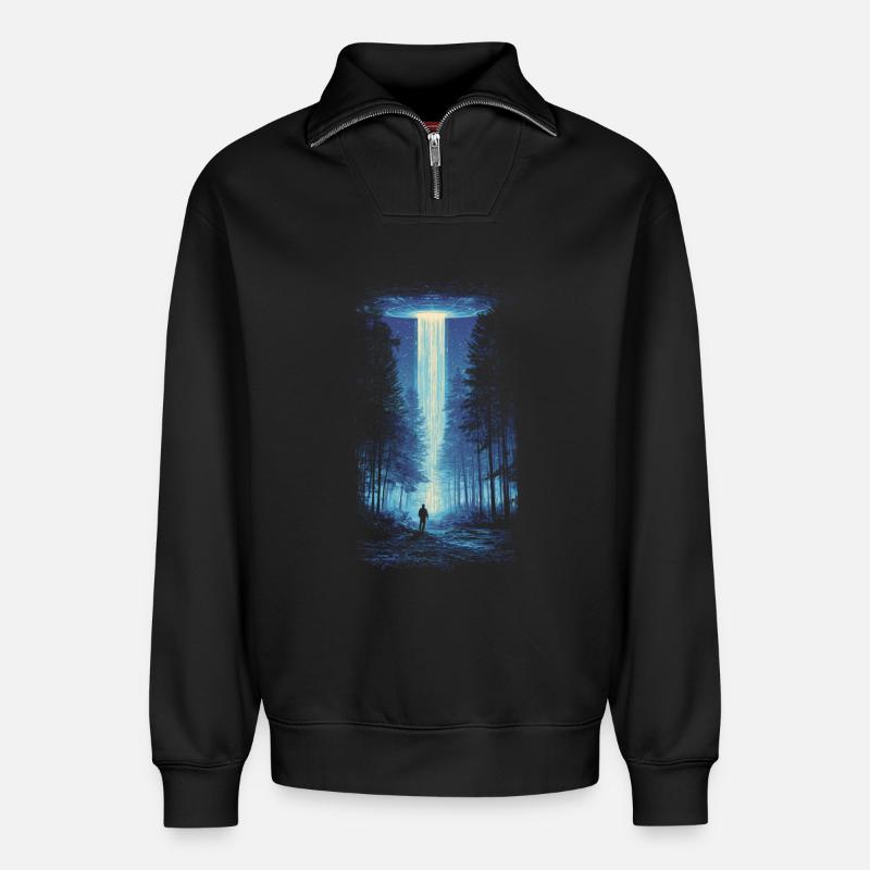 UAP Encounter - Relaxed Unisex Organic Half Zip Sweatshirt – von SPREAD - Schwarz