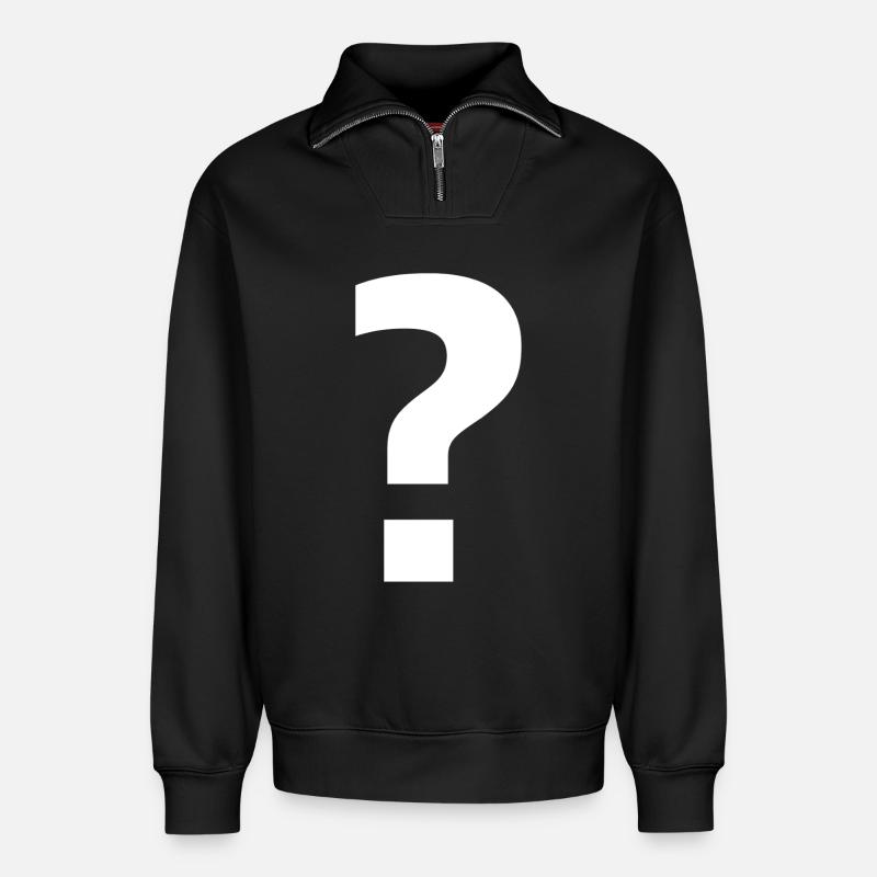 Fragezeichen | stilvolle Neugier - Relaxed Unisex Organic Half Zip Sweatshirt – von SPREAD - Schwarz