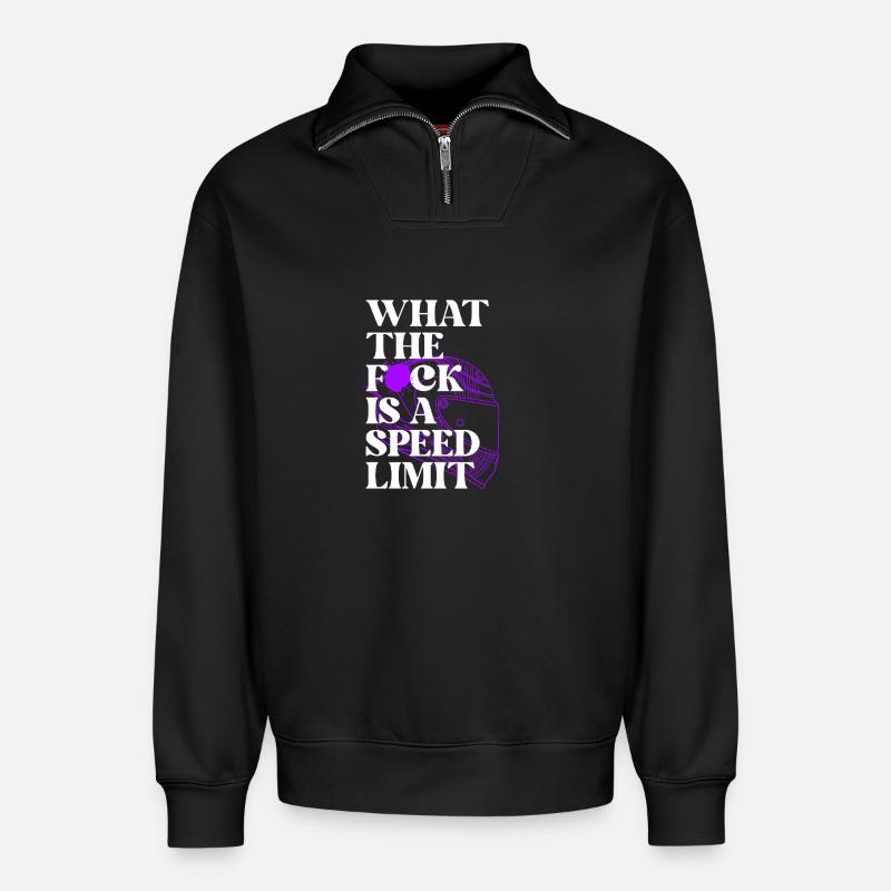 Auto - Relaxed Unisex Organic Half Zip Sweatshirt – von SPREAD - Schwarz