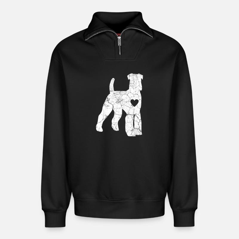 Hund Schnauzer - Relaxed Unisex Organic Half Zip Sweatshirt – von SPREAD - Schwarz