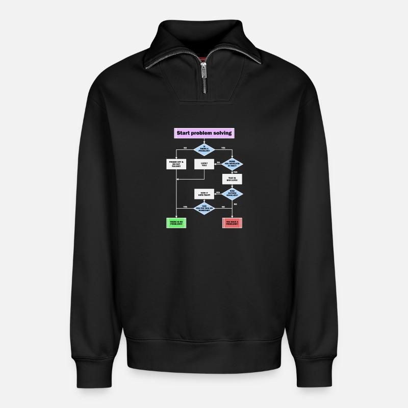 Problemlösung - Relaxed Unisex Organic Half Zip Sweatshirt – von SPREAD - Schwarz