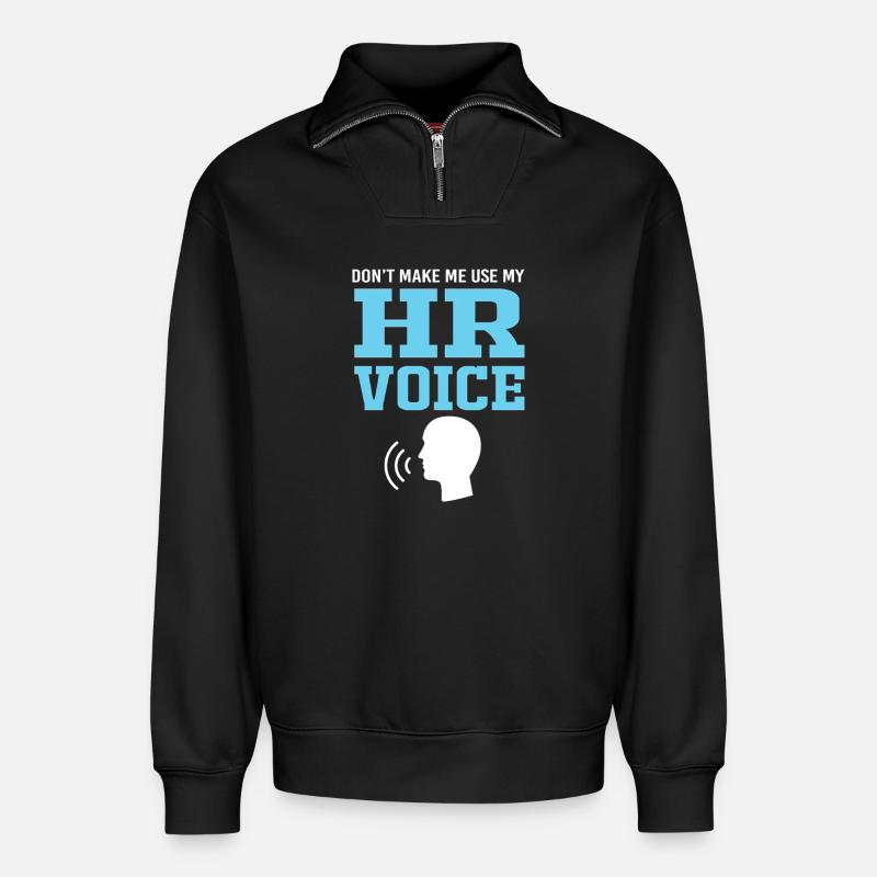 HR Manager - Relaxed Unisex Organic Half Zip Sweatshirt – by SPREAD - black