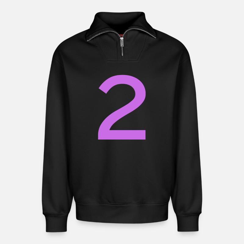 2 - Sweat unisexe décontracté en coton biologique à demi-zip – de SPREAD - noir