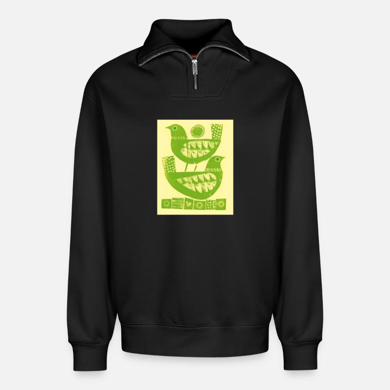 Colombe - Sweat unisexe décontracté en coton biologique à demi-zip – de SPREAD - noir