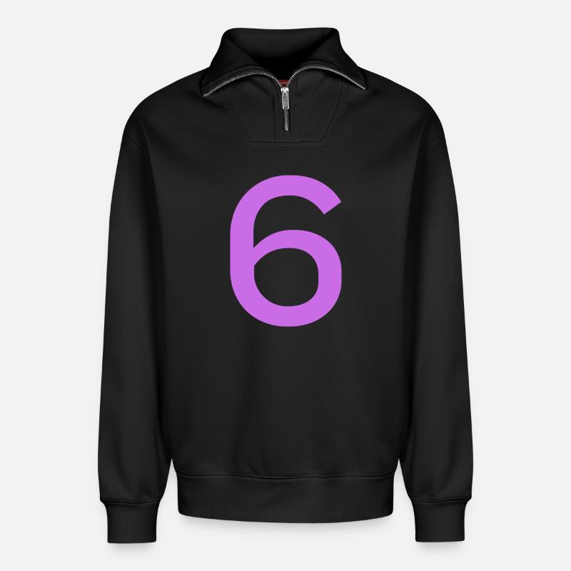 6 - Relaxed Unisex Organic Half Zip Sweatshirt – von SPREAD - Schwarz