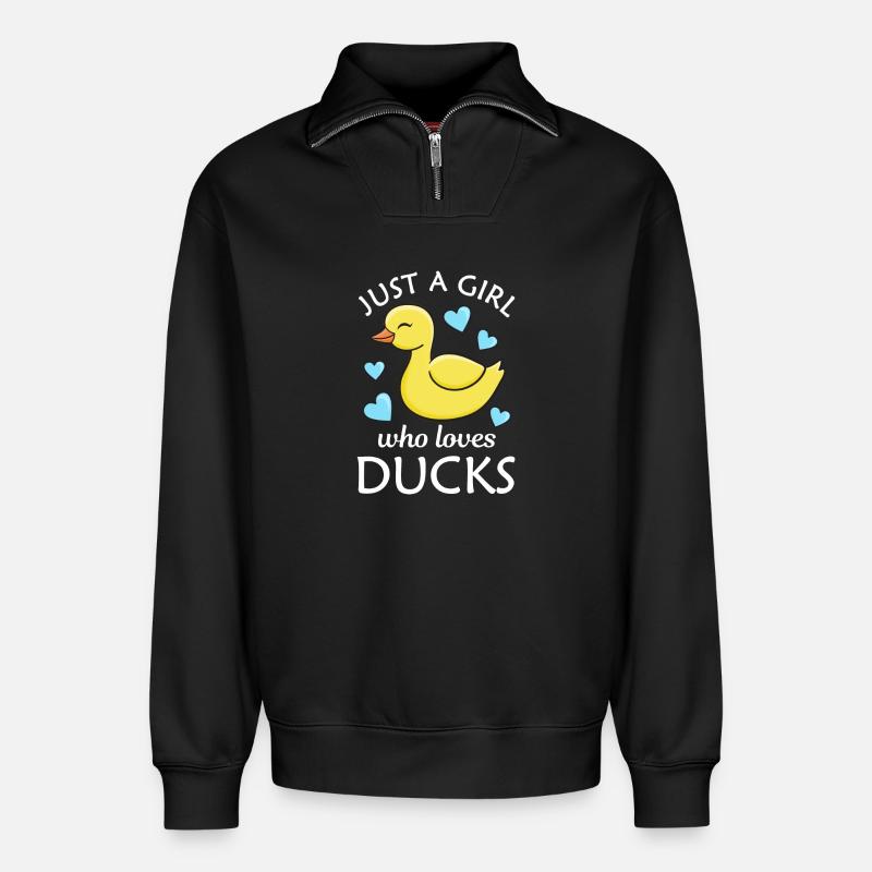 Canards - Sweat unisexe décontracté en coton biologique à demi-zip – de SPREAD - noir