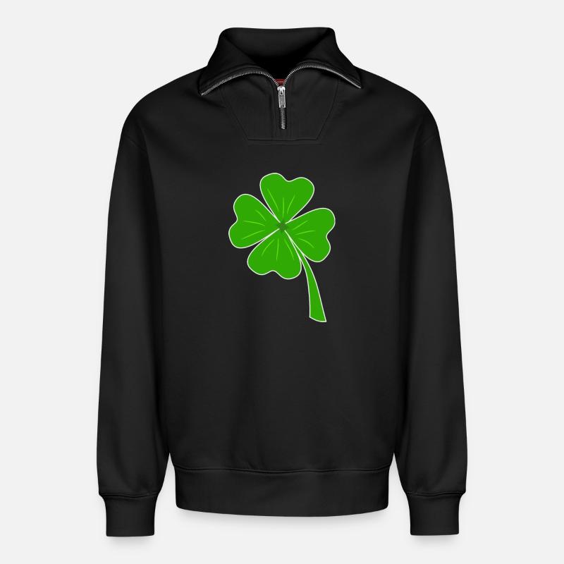 Cloverleaf - Sweat unisexe décontracté en coton biologique à demi-zip – de SPREAD - noir