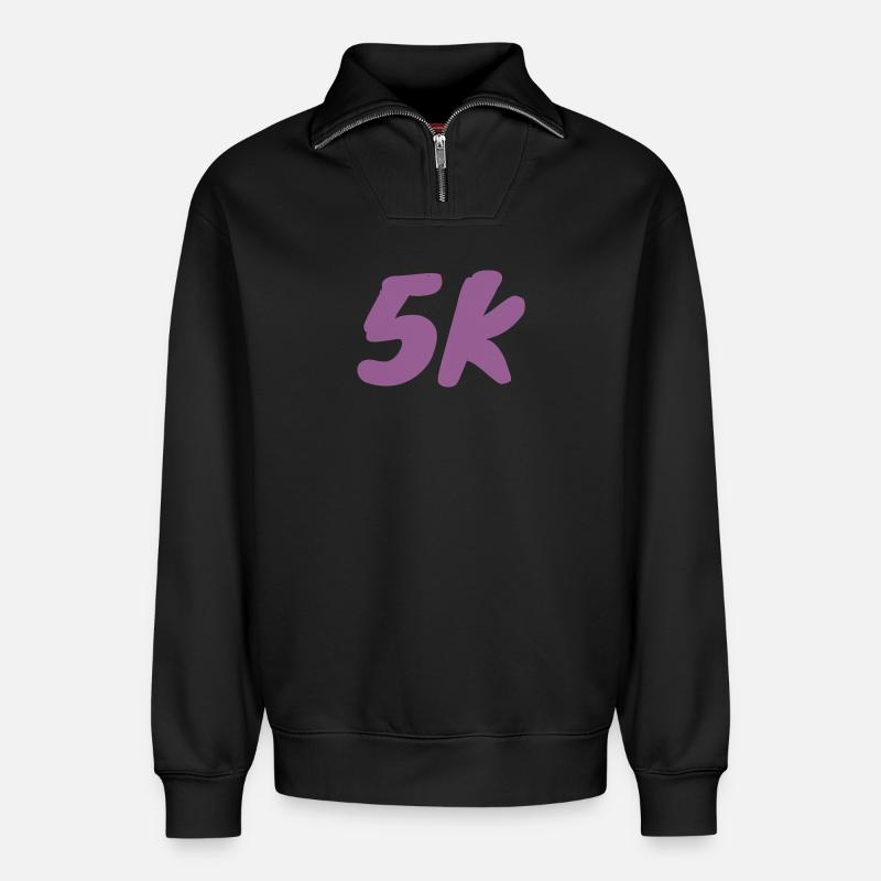 5K_langsame Läufer - Relaxed Unisex Organic Half Zip Sweatshirt – von SPREAD - Schwarz